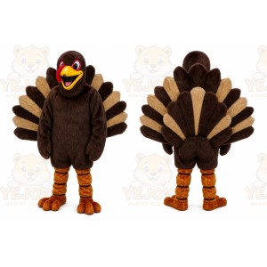 Brown Turkey Mascot Costume for Holiday Events