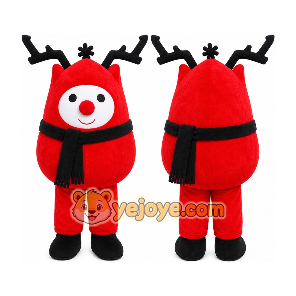 Red Reindeer Mascot Costume for Holiday Events