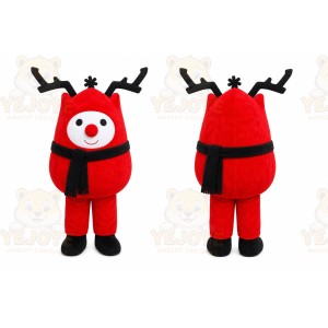 Red Reindeer Mascot Costume for Holiday Events