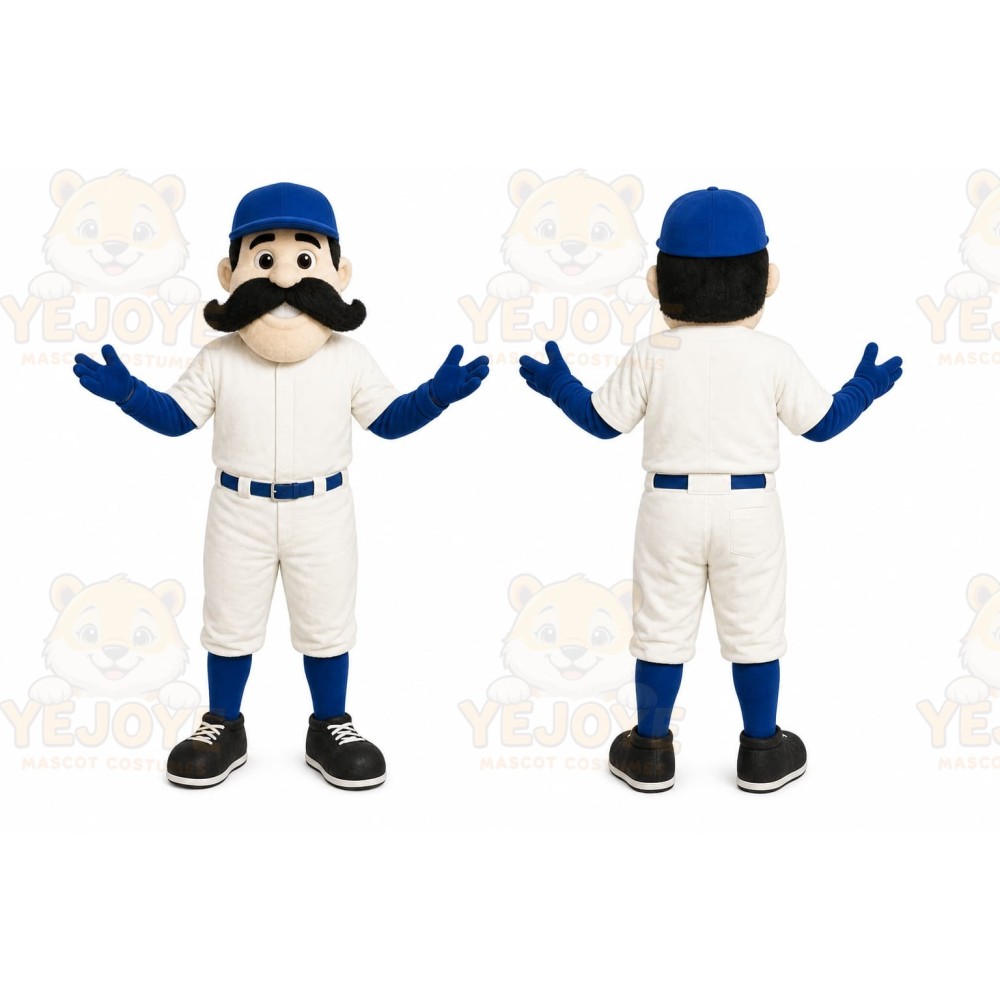 White Baseball Player Mascot Costume for Sports Events