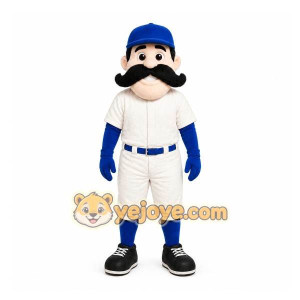 White Baseball Player Mascot Costume for Sports Events