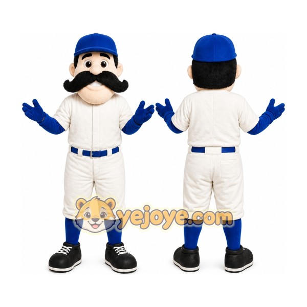 White Baseball Player Mascot Costume for Sports Events
