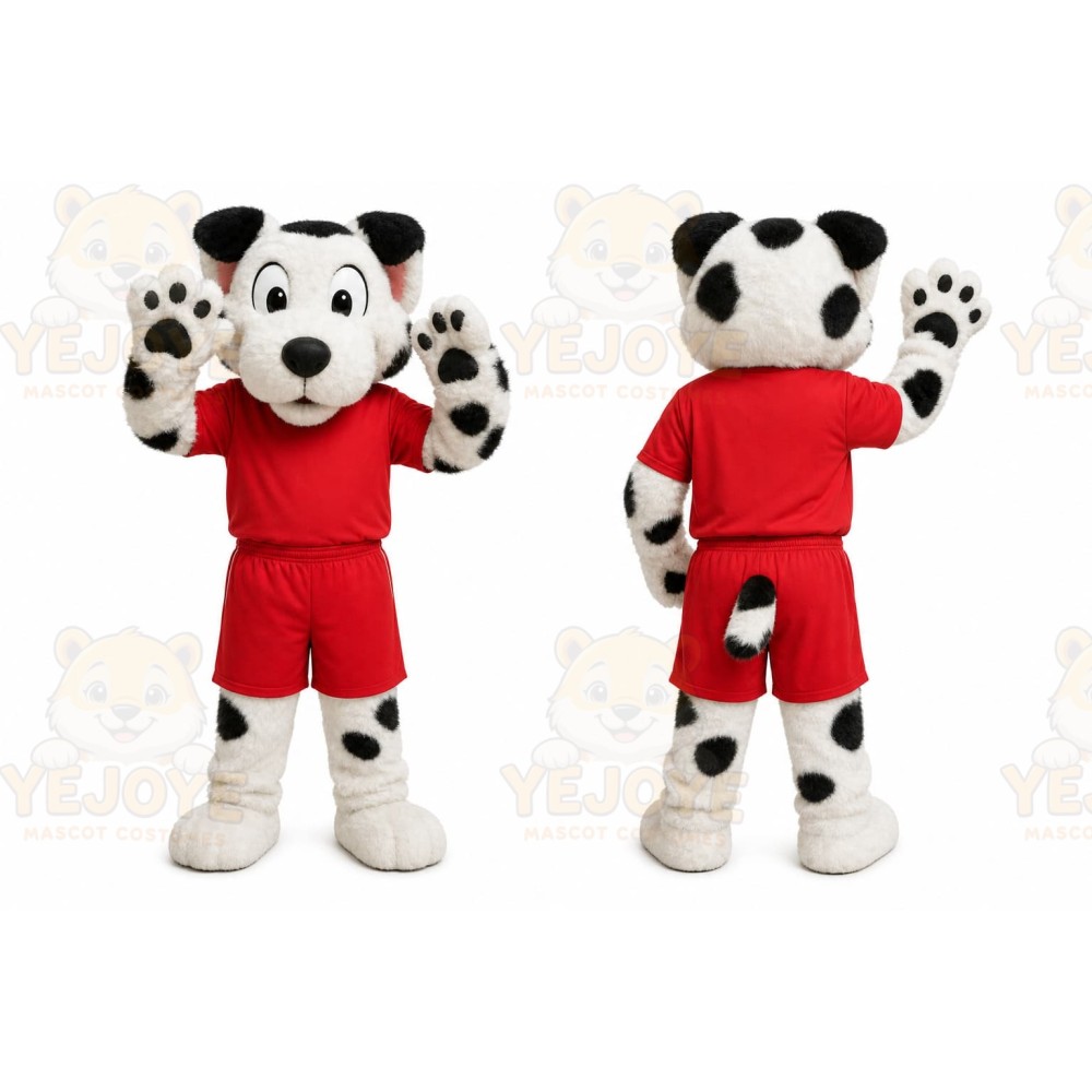 White Dalmatian Dog Mascot Costume for Events and Promotions