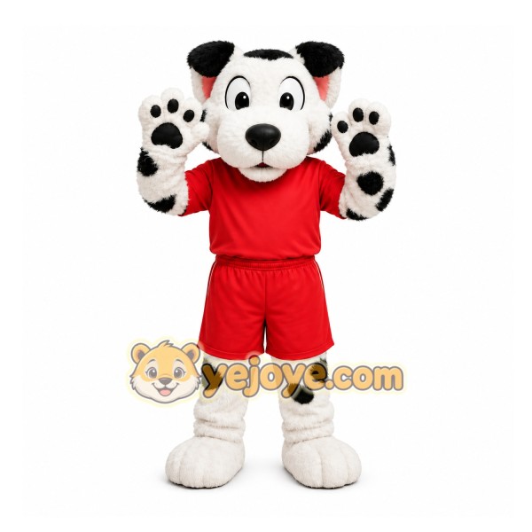 White Dalmatian Dog Mascot Costume for Events and Promotions