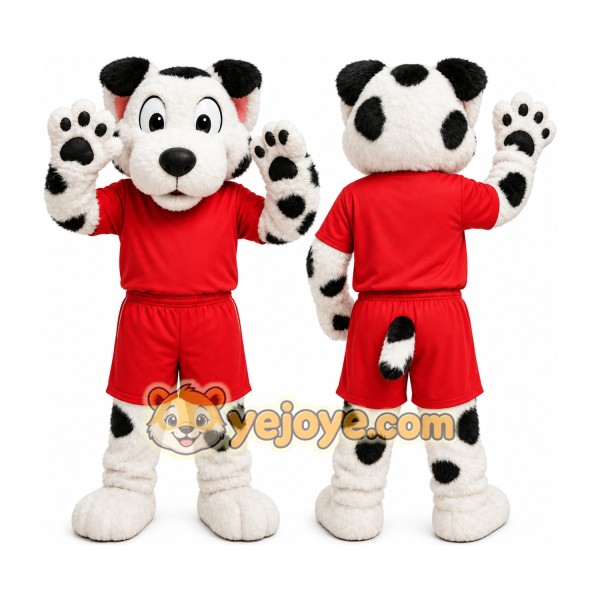 White Dalmatian Dog Mascot Costume for Events and Promotions