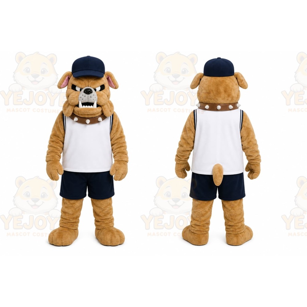 Brown Bulldog Mascot Costume for Sports Events