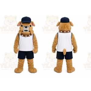 Brown Bulldog Mascot Costume for Sports Events