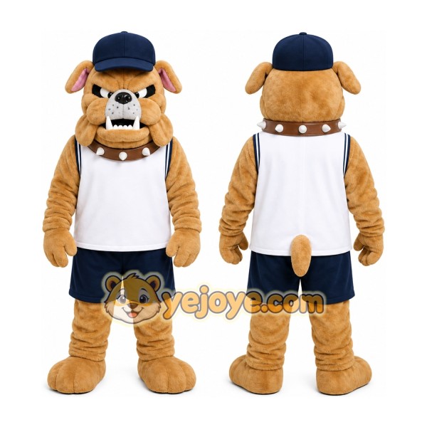Brown Bulldog Mascot Costume for Sports Events