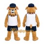 Brown Bulldog Mascot Costume for Sports Events