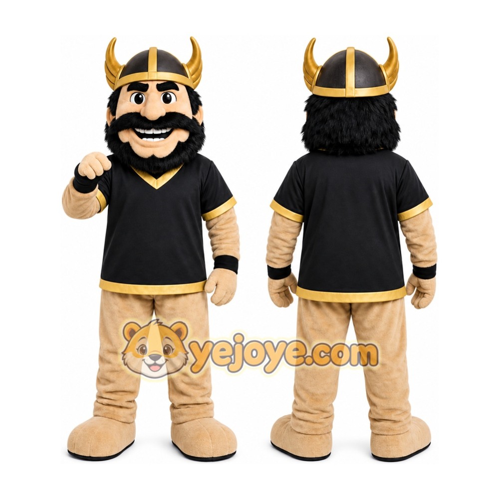 Black Viking Warrior Mascot Costume for Sports Events Black Viking Warrior Mascot Costume for Sports Events