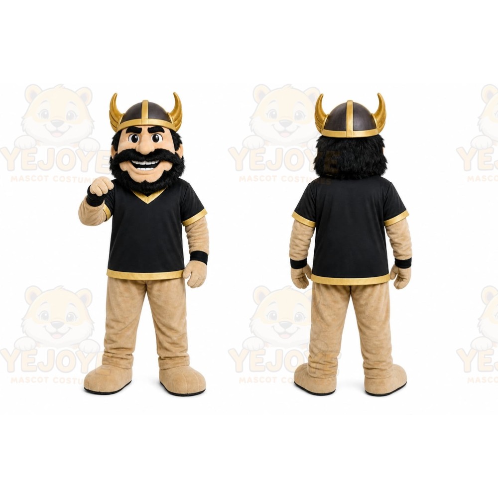 Black Viking Warrior Mascot Costume for Sports Events