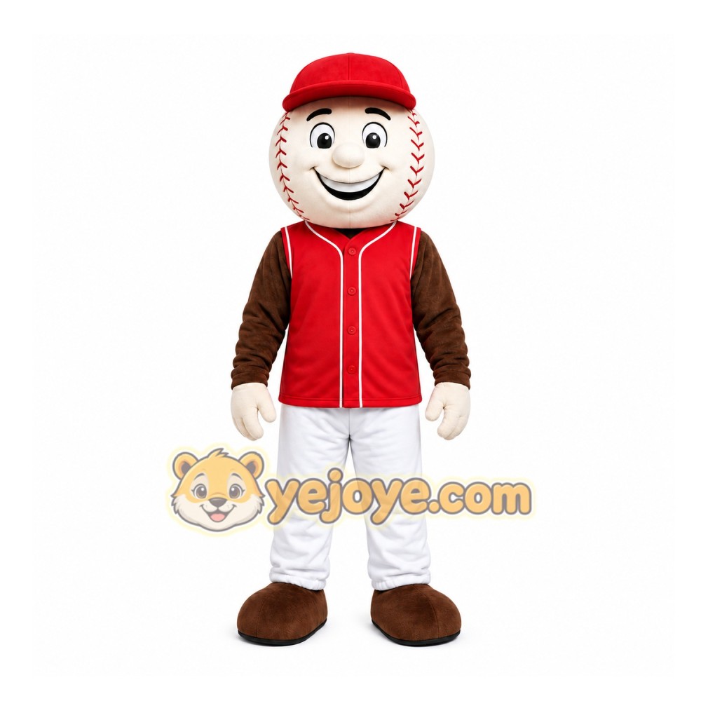 Red Baseball Player Mascot Costume for Sports Events