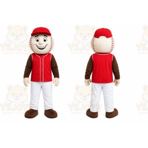 Red Baseball Player Mascot Costume for Sports Events