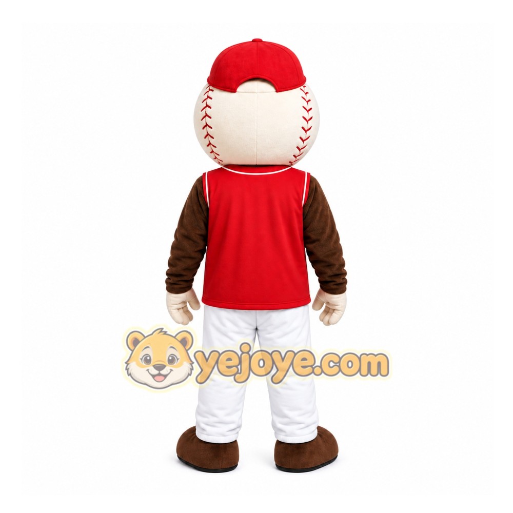 Red Baseball Player Mascot Costume for Sports Events