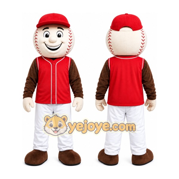 Red Baseball Player Mascot Costume for Sports Events