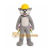 Gray Wolf With Construction Hat Mascot Costume for Events and Promotions Gray Wolf With Construction Hat Mascot Costume for Events and Promotions