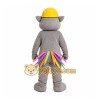 Gray Wolf With Construction Hat Mascot Costume for Events and Promotions Gray Wolf With Construction Hat Mascot Costume for Events and Promotions