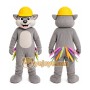 Gray Wolf With Construction Hat Mascot Costume for Events and Promotions