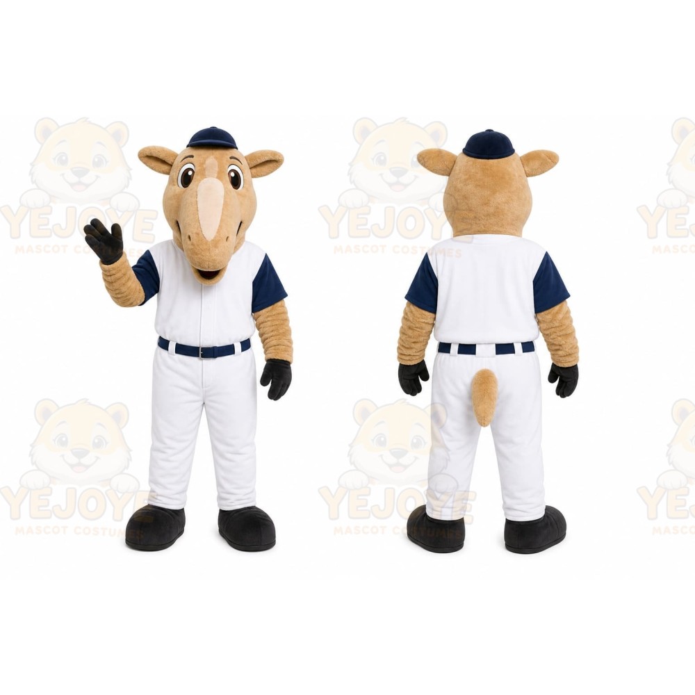 White Camel Baseball Player Mascot Costume for Sports Events