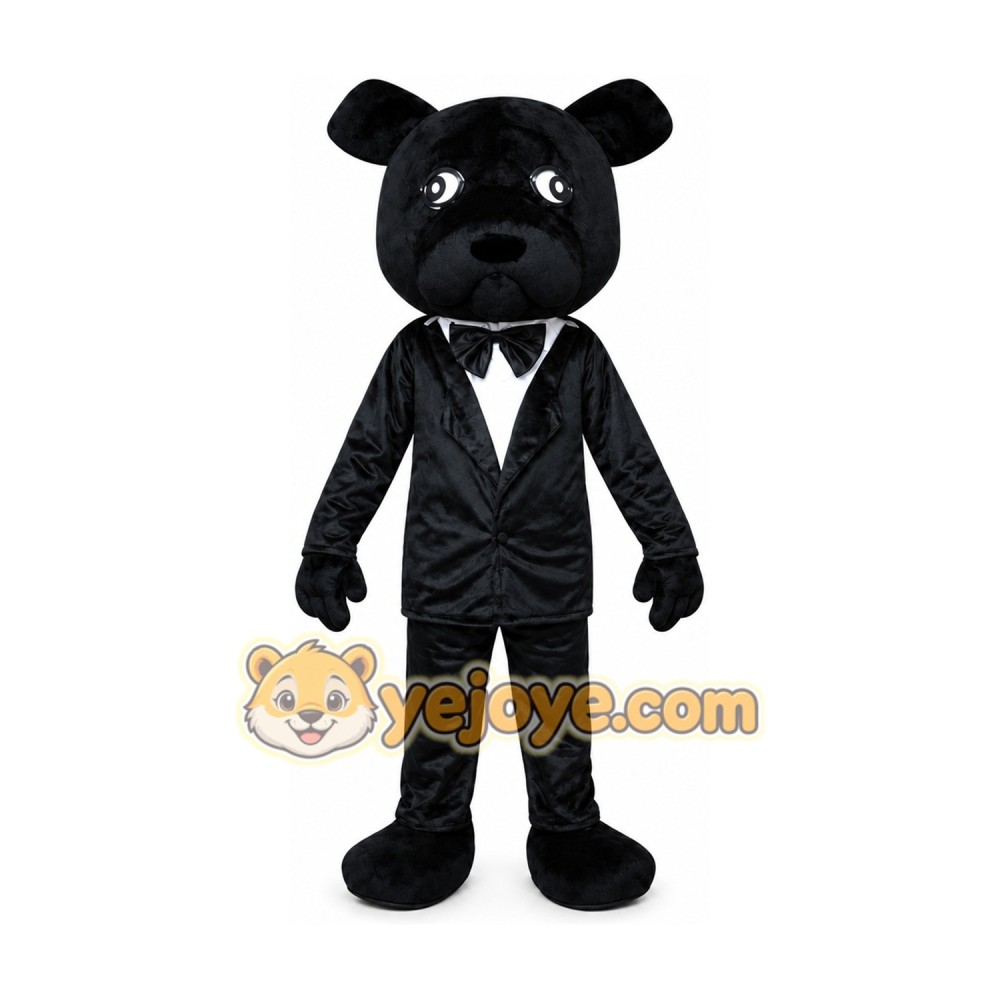 Adult Black Suit Dog Mascot Costume Adult Black Suit Dog Mascot Costume