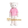 Adult Pink Coat Bear Mascot Costume Adult Pink Coat Bear Mascot Costume