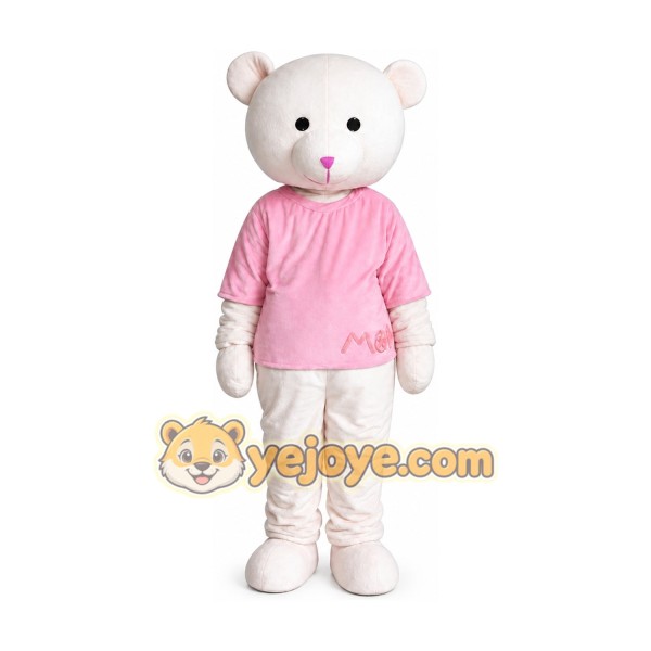 Adult Pink Coat Bear Mascot Costume