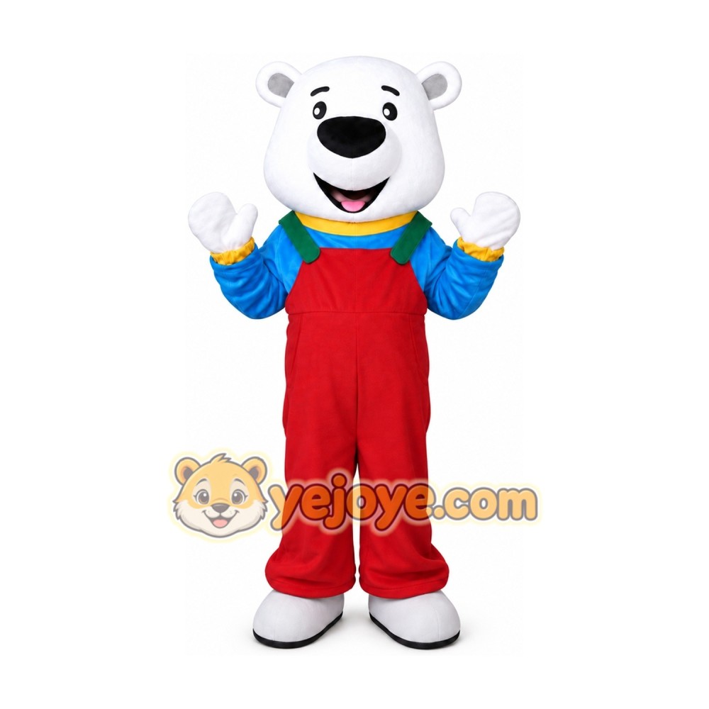 Adult Red Pants Bear Mascot Costume Adult Red Pants Bear Mascot Costume