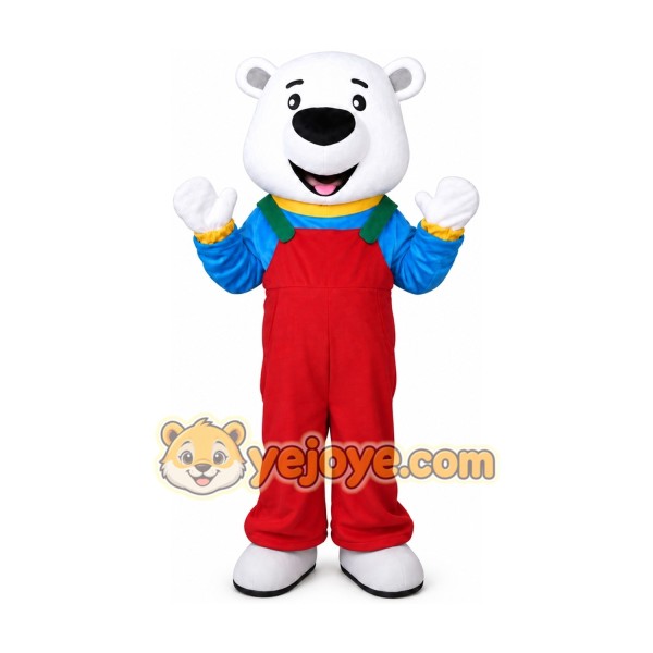 Adult Red Pants Bear Mascot Costume