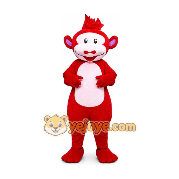 Adult Red Suit Monkey Mascot Costume