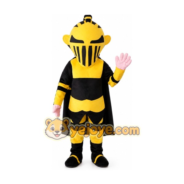 Black and Yellow Knight Mascot Costume