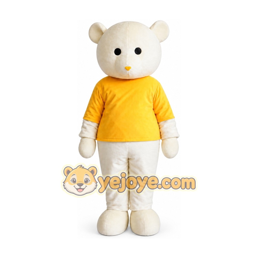 Adult Yellow Coat Bear Mascot Costume Adult Yellow Coat Bear Mascot Costume