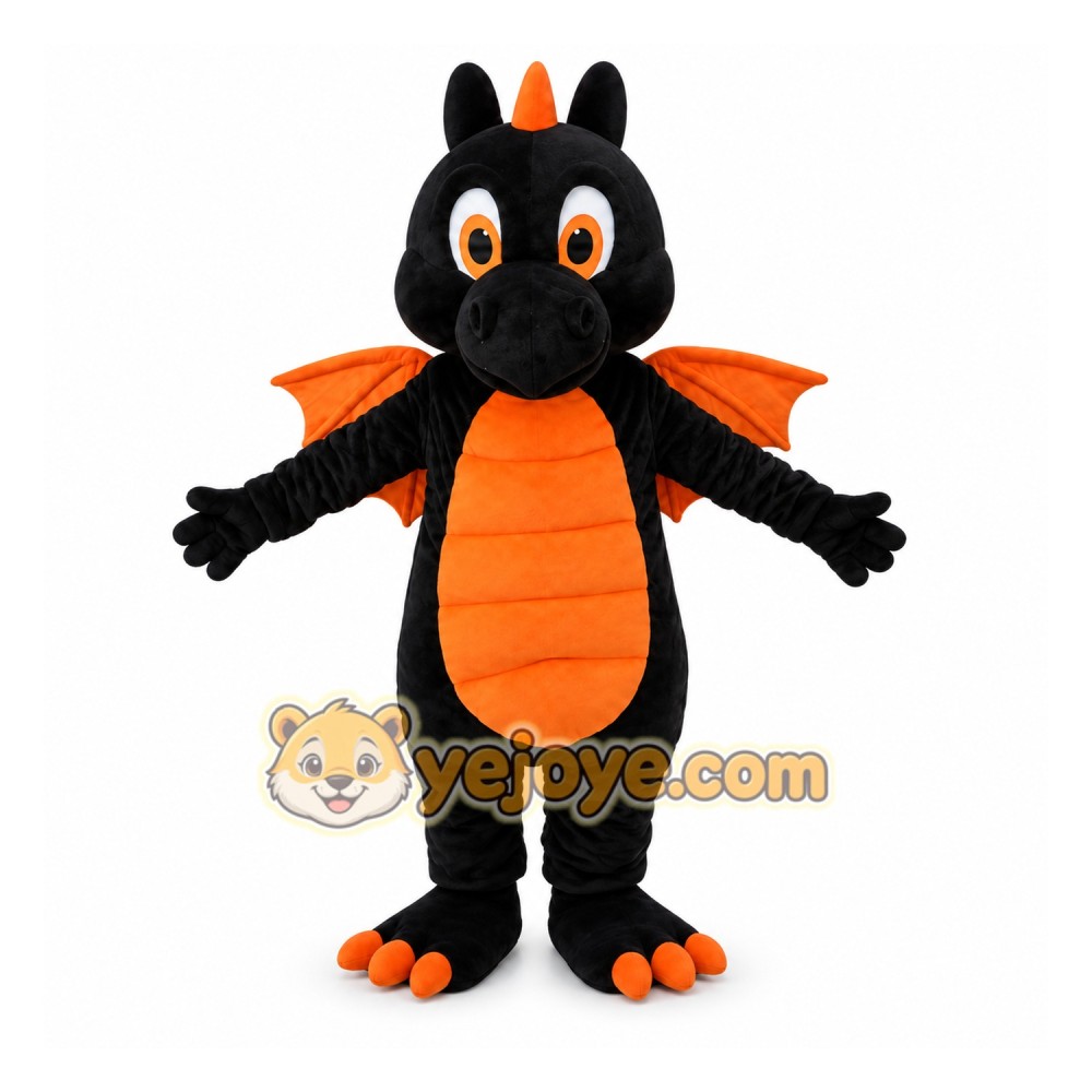 Funny Black Dinosaur Mascot Costume