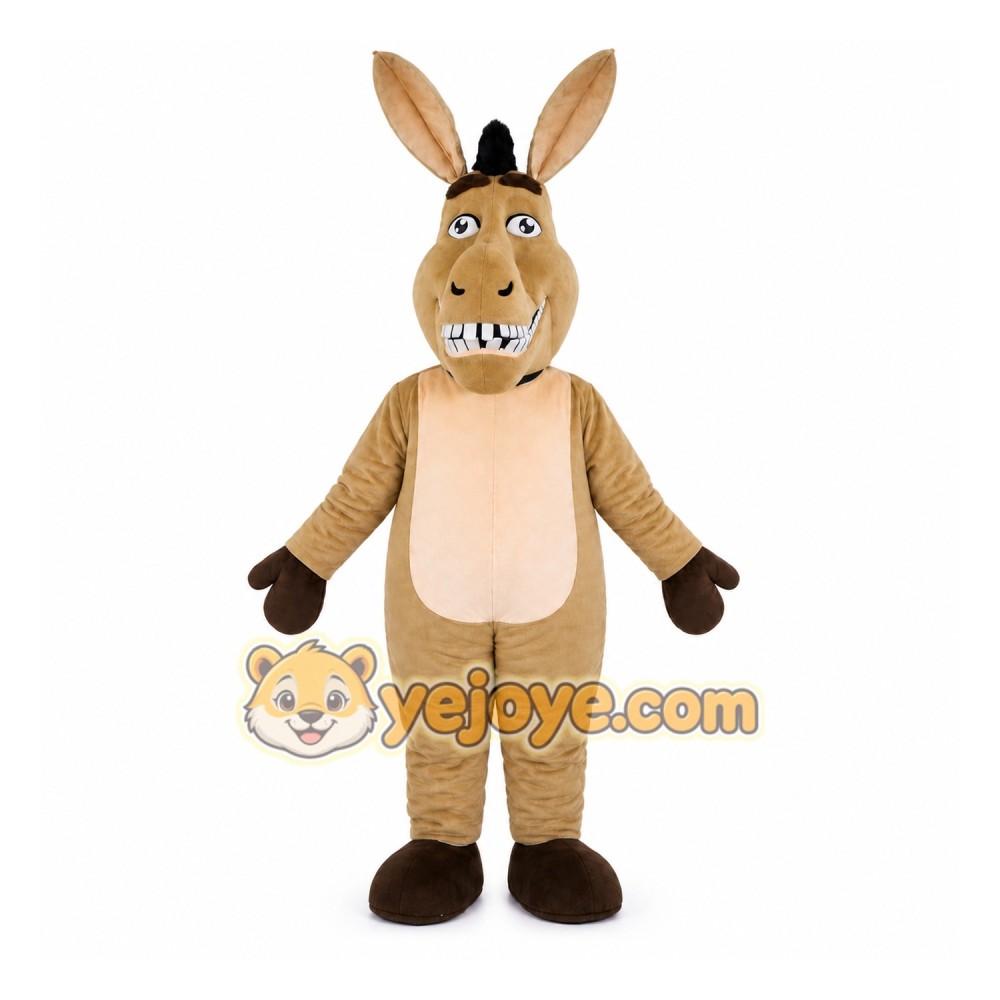 Funny Brown Donkey Mascot Costume Custom Animal Mascot Outfit Funny Brown Donkey Mascot Costume Custom Animal Mascot Outfit