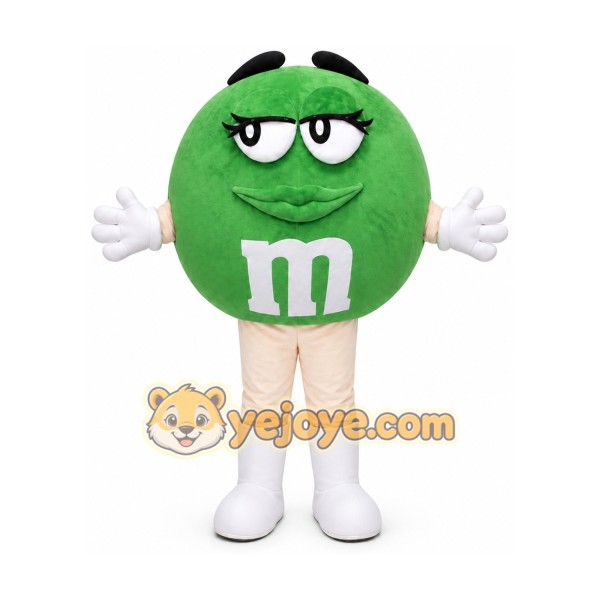 Funny Green M M Bean Mascot Costume