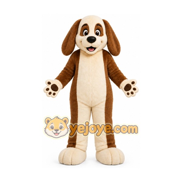 Brown and White Dog Mascot Costume