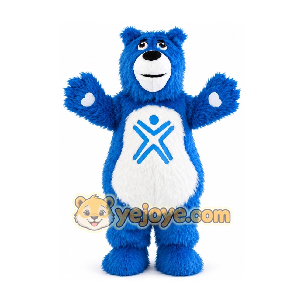 Furry Blue Bear Mascot Costume Furry Blue Bear Mascot Costume