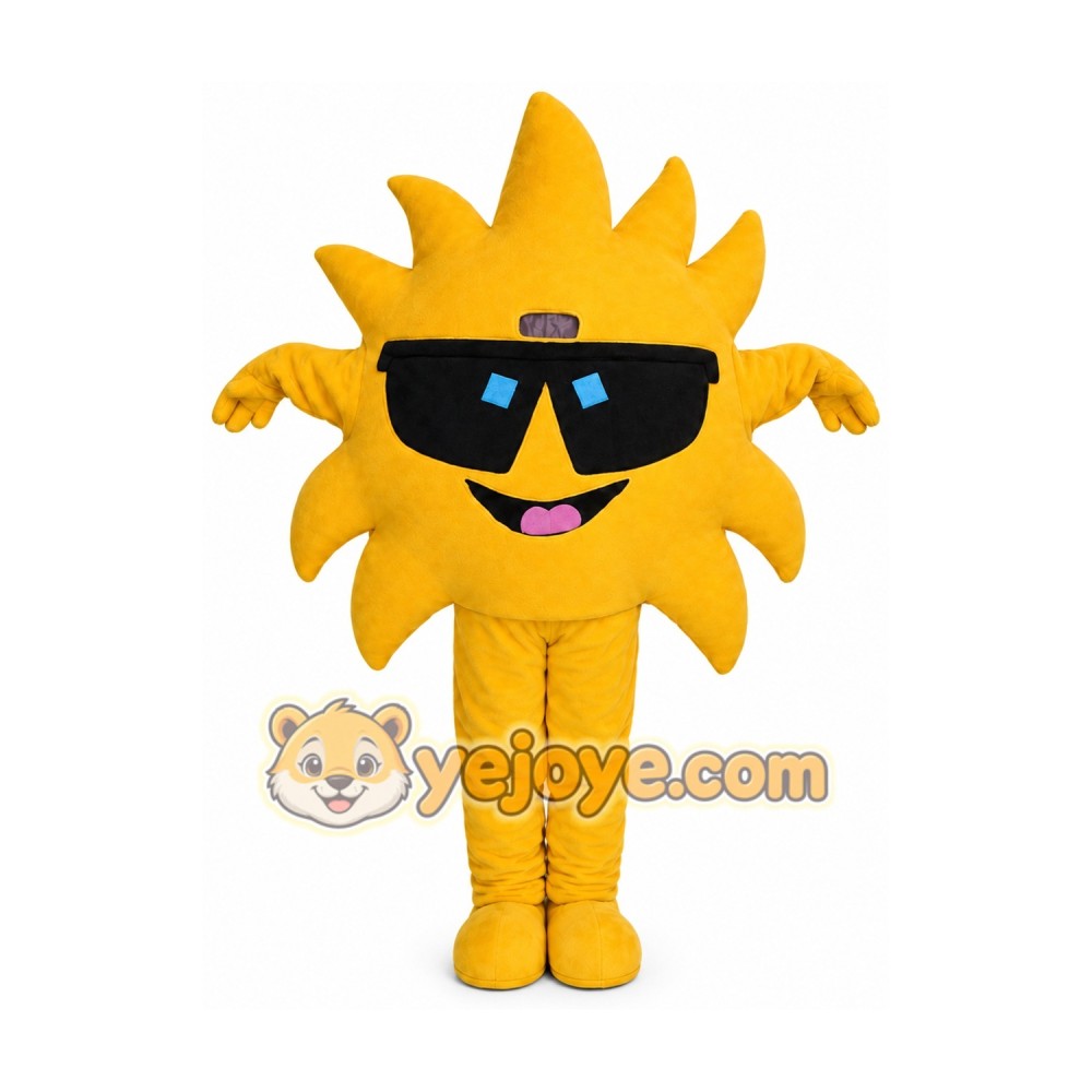 Glasses Sun Mascot Costume Glasses Sun Mascot Costume