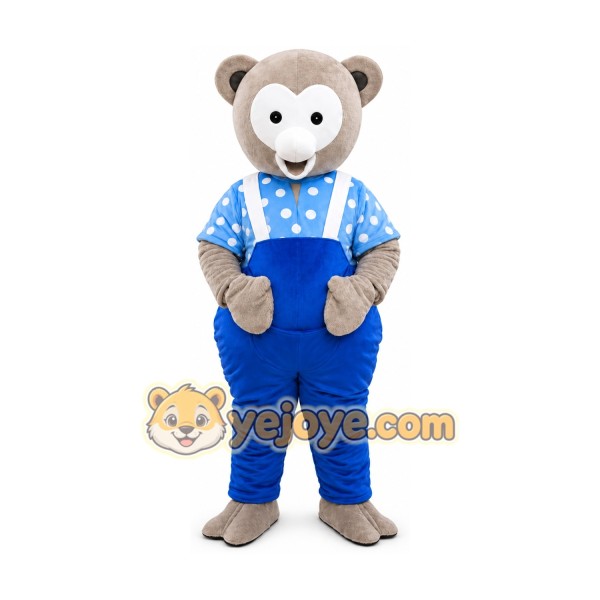 Gold And Silver Bear Mascot Costume