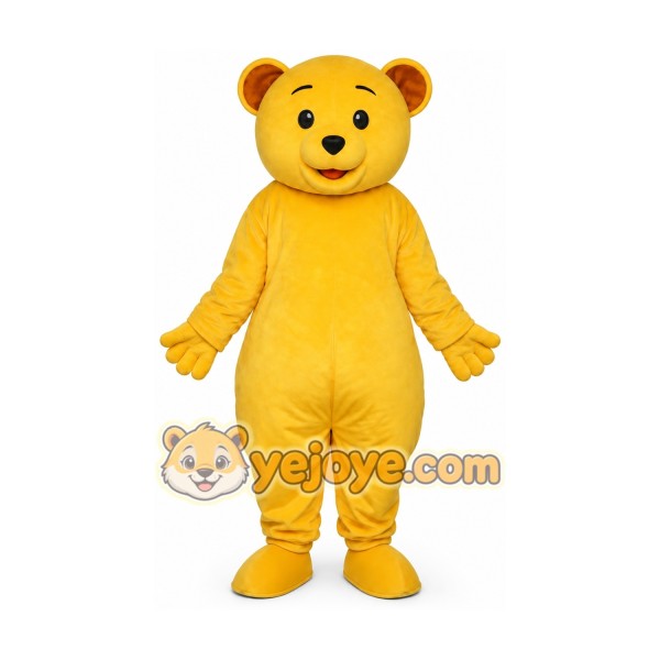 Golden Yellow Teddy Bear Mascot Costume Adult Cartoon