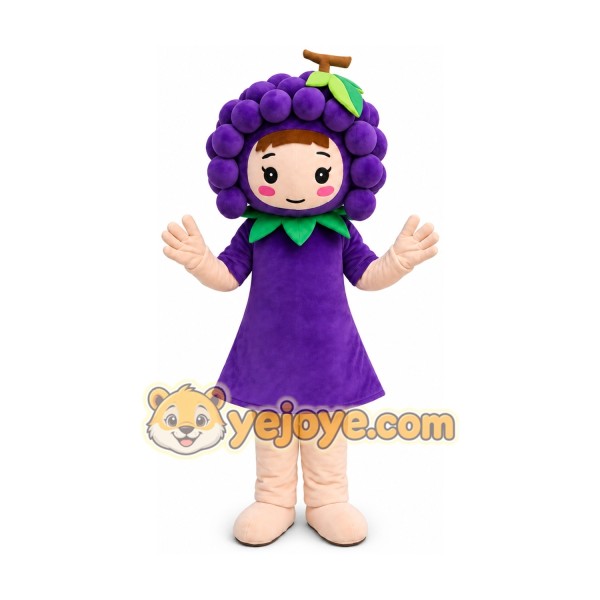 Grape Girl Mascot Costume Fruit Cartoon Character Costume