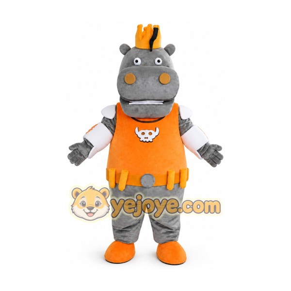 Gray Hippopotamus Mascot Costume for Adults