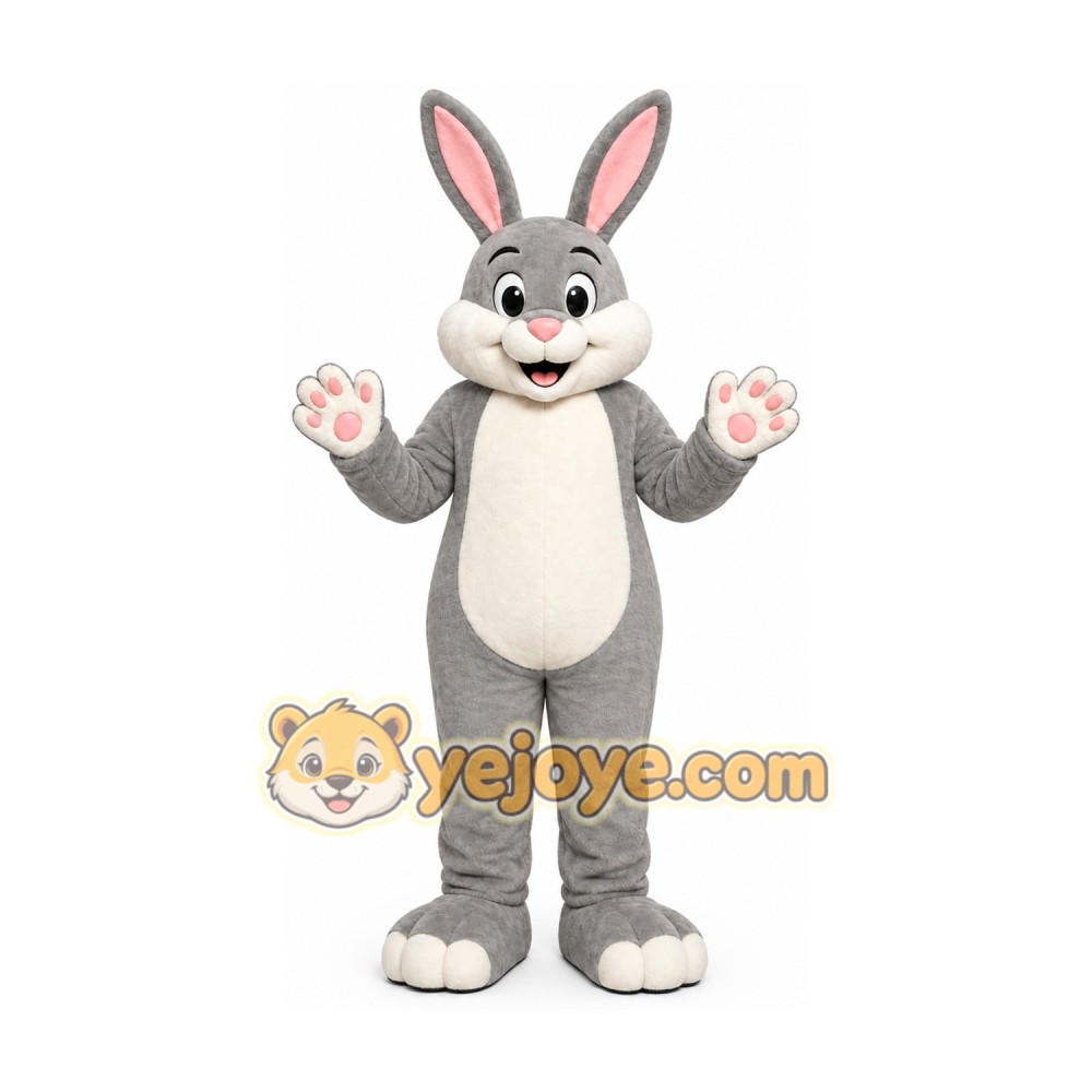 Gray Rabbit Mascot Costume Gray Rabbit Mascot Costume