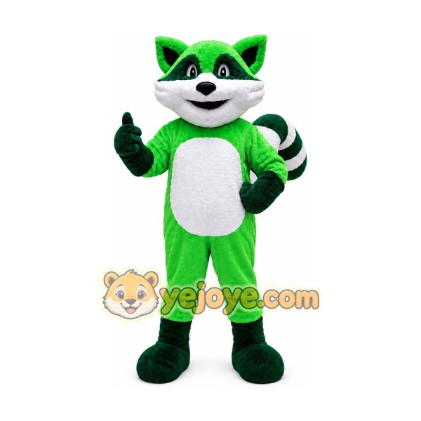 Green Raccoon Mascot Costume Green Raccoon Mascot Costume