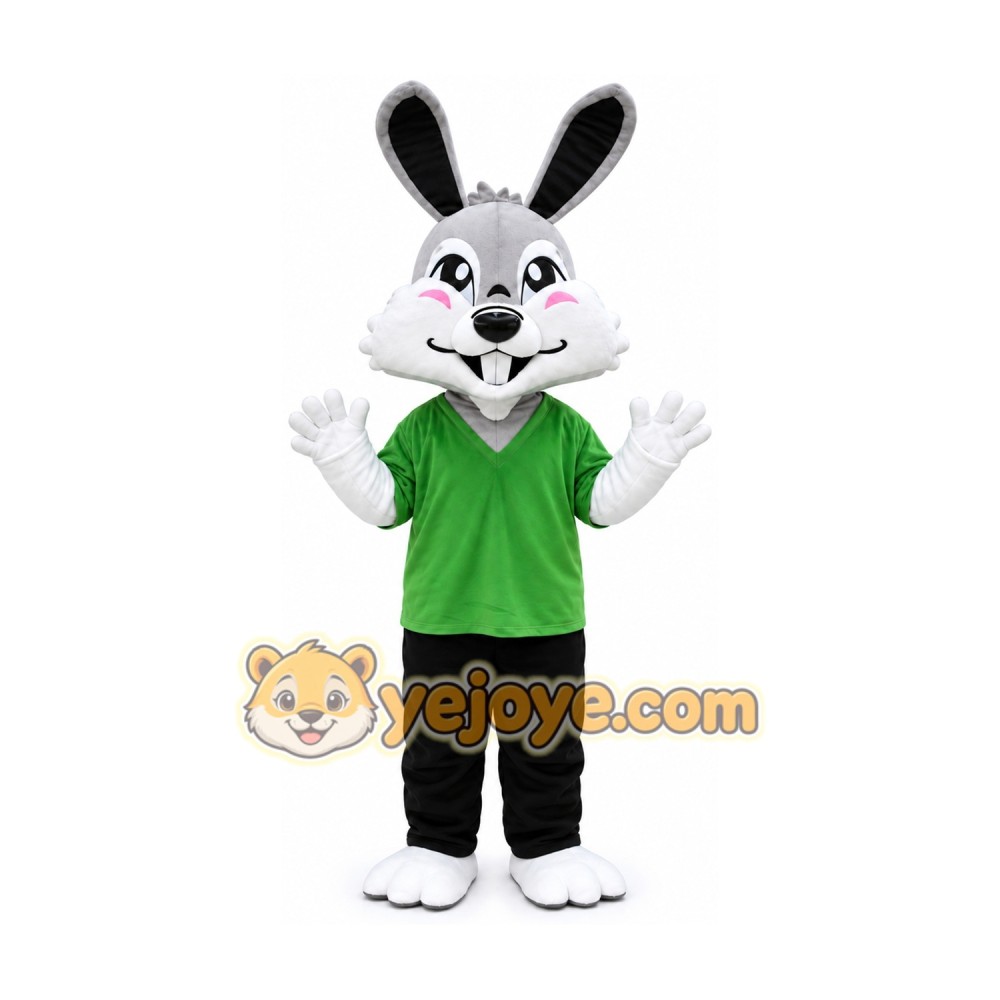 Green Coat Easter Bunny Rabbit Mascot Costume Green Coat Easter Bunny Rabbit Mascot Costume