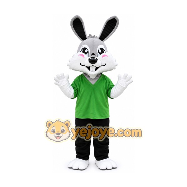Green Coat Easter Bunny Rabbit Mascot Costume Green Coat Easter Bunny Rabbit Mascot Costume