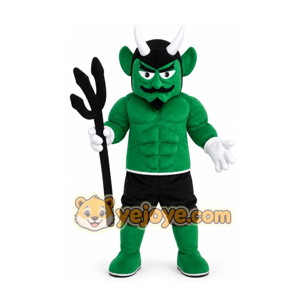 Green Devil Mascot Costume Custom Cartoon Character Cosplay
