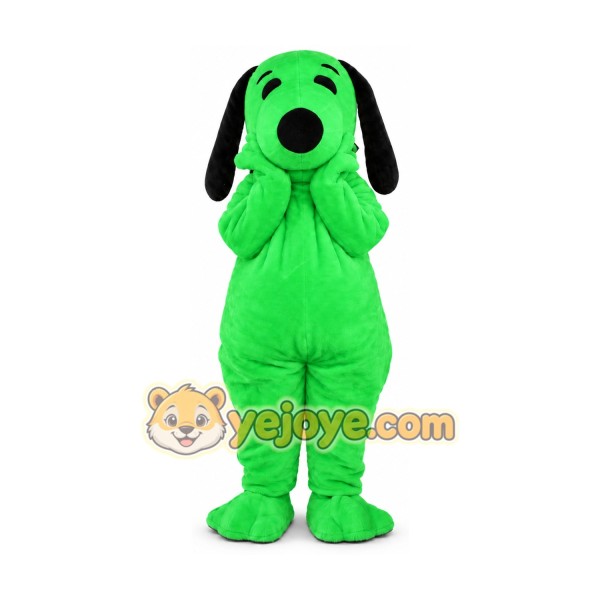 Green Dog Mascot Costume Green Dog Mascot Costume
