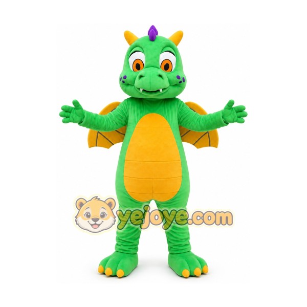 Green Dragon Cartoon Mascot Costume