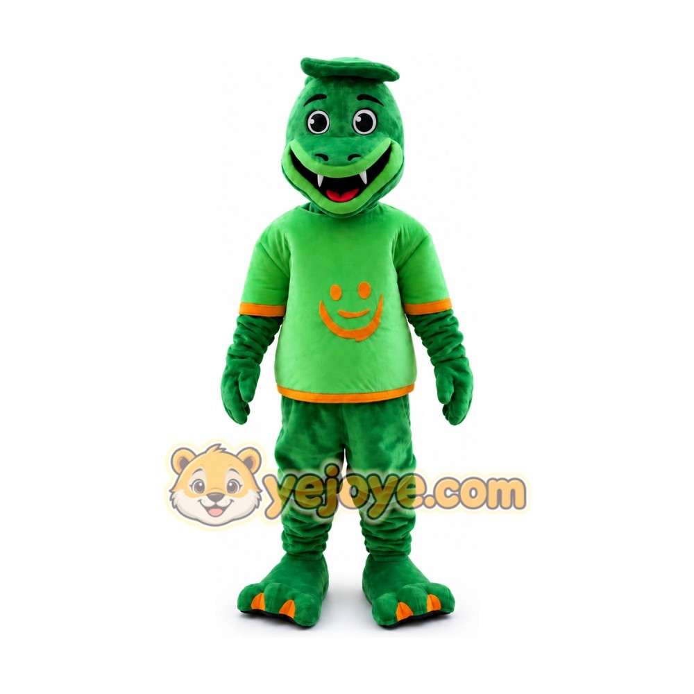 Green Dragon Dinosaur Dino Mascot Costume Green Dragon Dinosaur Dino Mascot Costume