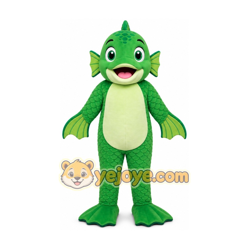 Green Fish Mascot Costume for Adult Green Fish Mascot Costume for Adult